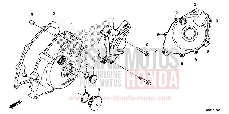PANNEAU CARTER-MOTEUR G. de CRF125F "Petites Roues" EXTREME RED (R292) 2024